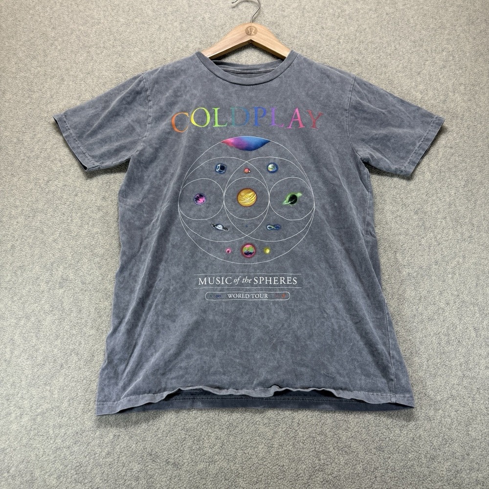 Coldplay Music of the Spheres 2023 World Tour T-Shirt Gray Size Small
